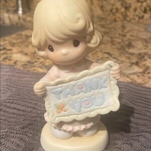 Enesco Precious Moments Figurine with Thank You Message